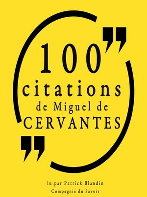 cover image of 100 citations de Miguel de Cervantès